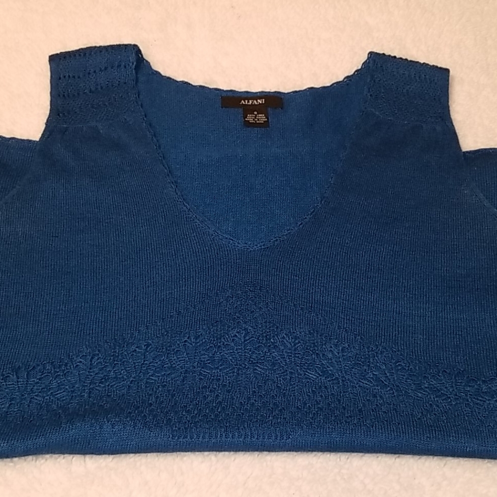 Alfani Sweater Tank Teal Small Lined NWOT
